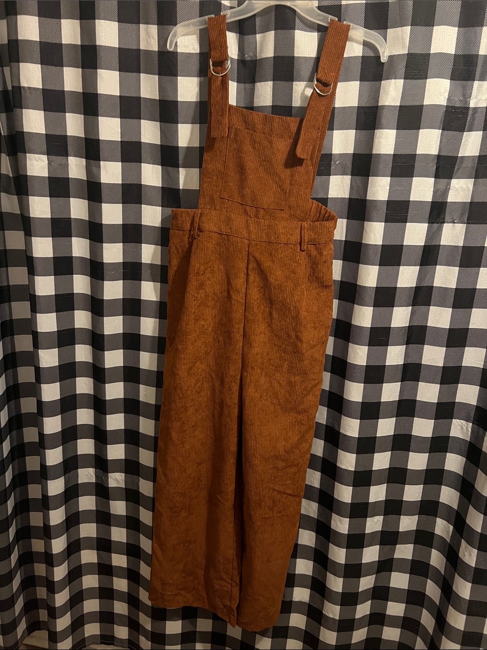 SHEIN Rust Brown Corduroy Overalls